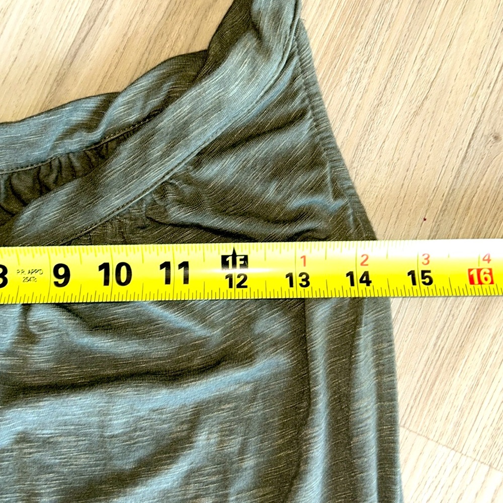 Matty M V-Neck Maxi Dress M Green Pockets Stretch Casual Everyday - Picture 7 of 11